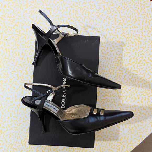 Dolce & Gabbana Pointed Toe Ankle Strap Pumps 37.5 - Picture 3 of 12